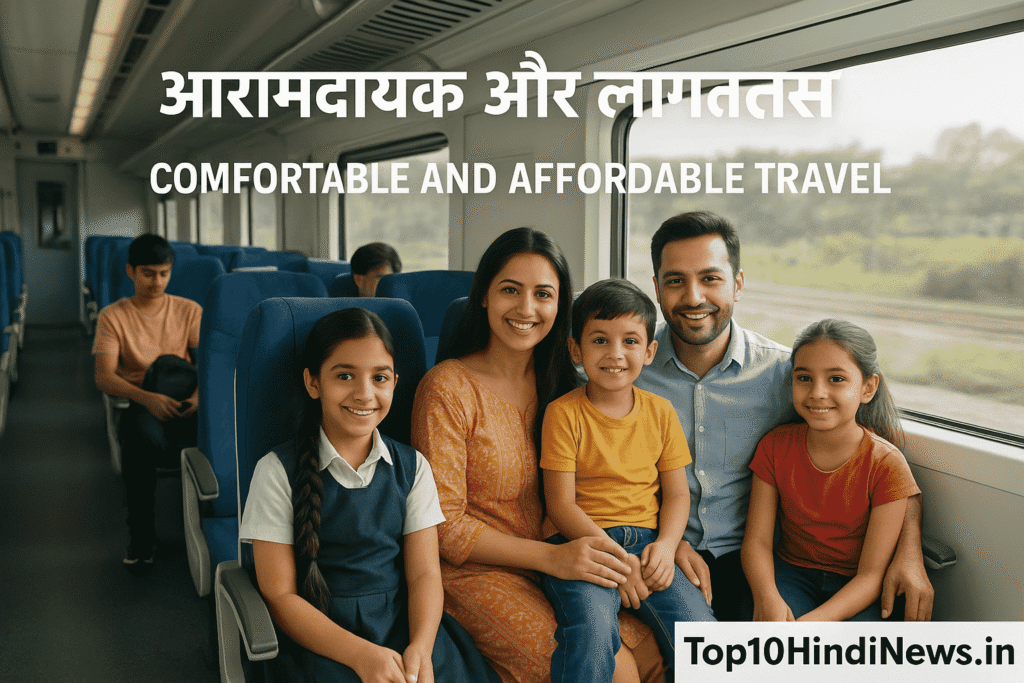 Passengers enjoying comfortable and affordable travel in Amrit Bharat Express train