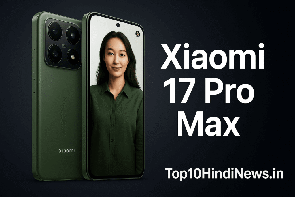 Xiaomi 17 Pro Max official design front and back view with secondary display highlighted | Top10HindiNews.in