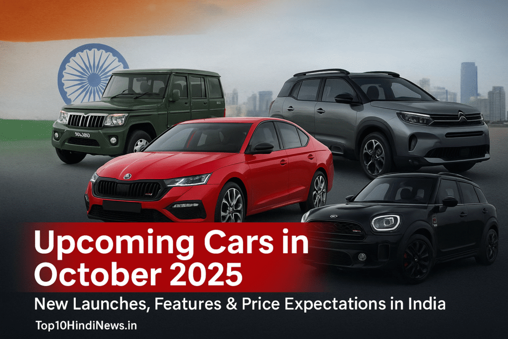 Upcoming cars launching in October 2025 with new features and price expectations