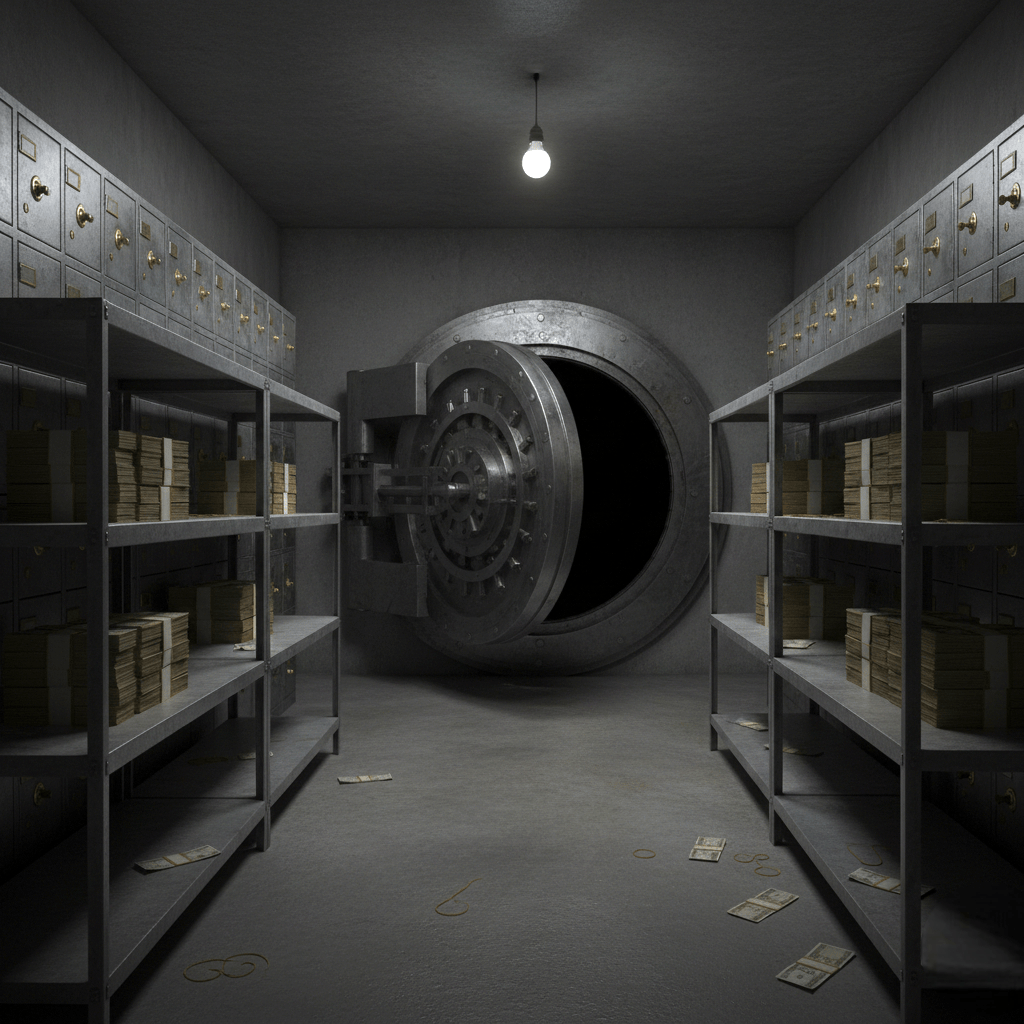 Canara Bank strongroom illustrating inside theft of ₹1.58 crore.