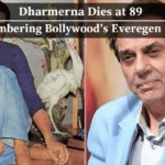 Bollywood legend Dharmendra smiling in classic attire, tribute to his passing at 89