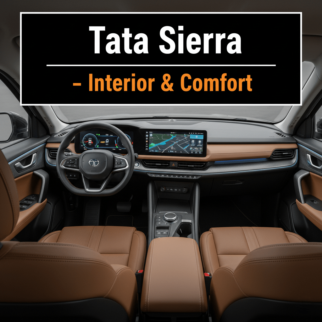 Tata Sierra Interior Features – Premium Seating, Digital Instrument Cluster and Touchscreen Infotainment