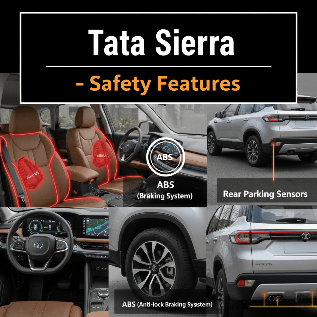 Tata Sierra Safety Features – Airbags, ABS with EBD, Rear Parking Sensors and Stability Control