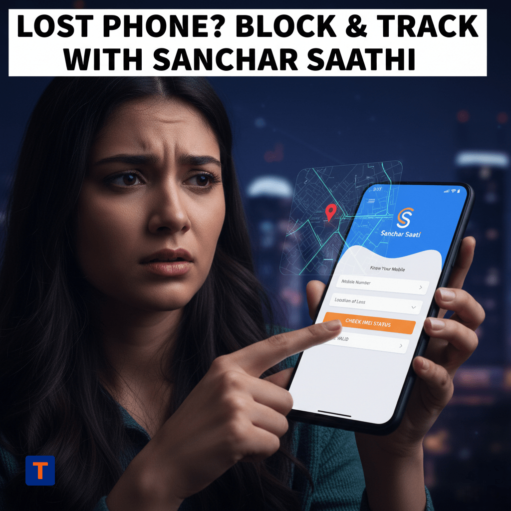 User using Sanchar Saathi lost/stolen phone reporting and map tracking.